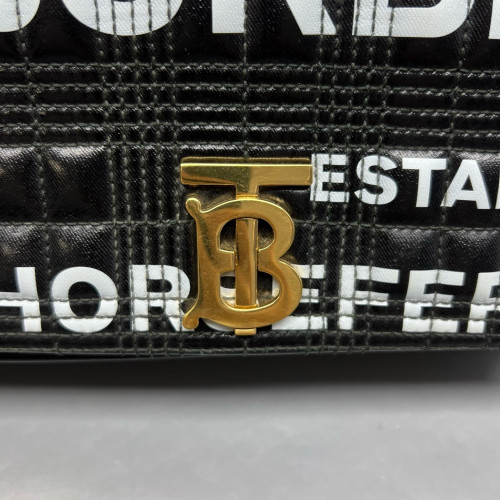 Burberry Small Lola Crossbody Bag Calfskin Black White Burberry Small Lola Crossbody Bag Calfskin Black White