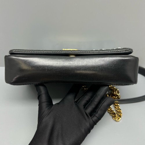 Burberry Small Lola Crossbody Bag Calfskin Black White Burberry Small Lola Crossbody Bag Calfskin Black White
