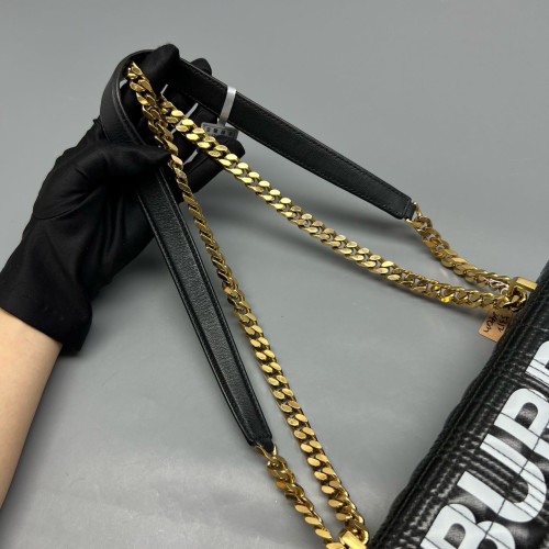 Burberry Small Lola Crossbody Bag Calfskin Black White Burberry Small Lola Crossbody Bag Calfskin Black White