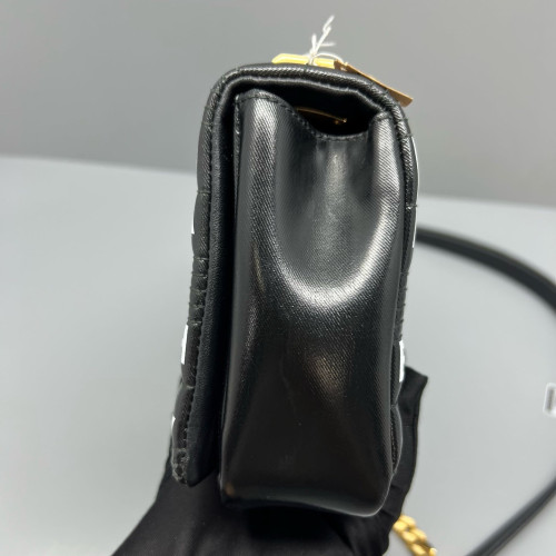 Burberry Small Lola Crossbody Bag Calfskin Black White Burberry Small Lola Crossbody Bag Calfskin Black White