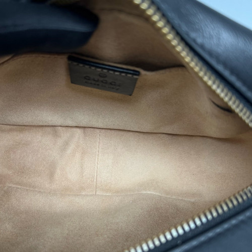 Gucci Mini GG Marmont Chain Shoulder Bag Calfskin Black