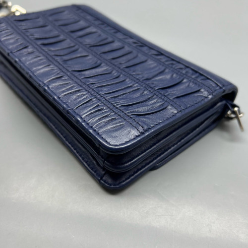 Prada Shoulder Bag Crumpled Calfskin Blue