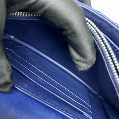 Prada Shoulder Bag Crumpled Calfskin Blue