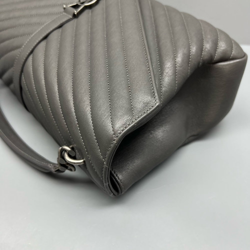 Yves Saint Laurent Large College Calfskin Grey
