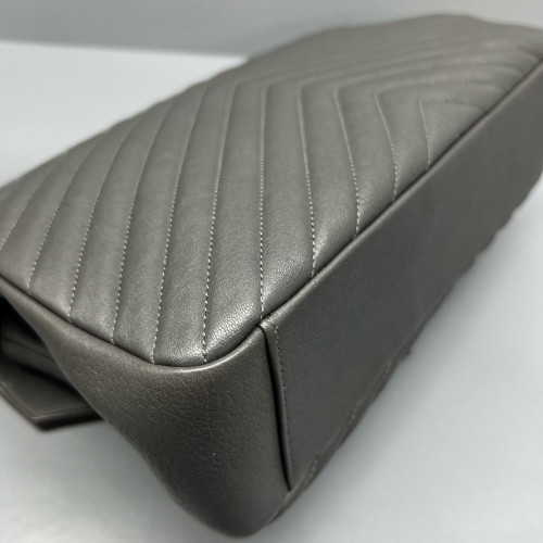 Yves Saint Laurent Large College Calfskin Grey