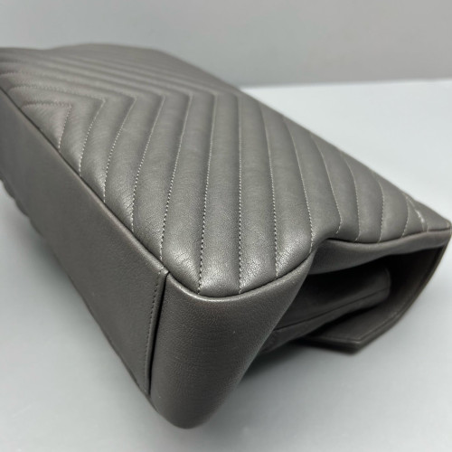 Yves Saint Laurent Large College Calfskin Grey