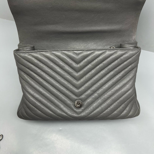 Yves Saint Laurent Large College Calfskin Grey