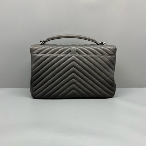 Yves Saint Laurent Large College Calfskin Grey