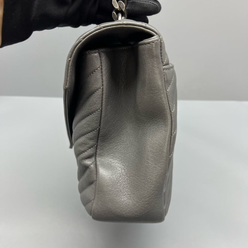 Yves Saint Laurent Large College Calfskin Grey