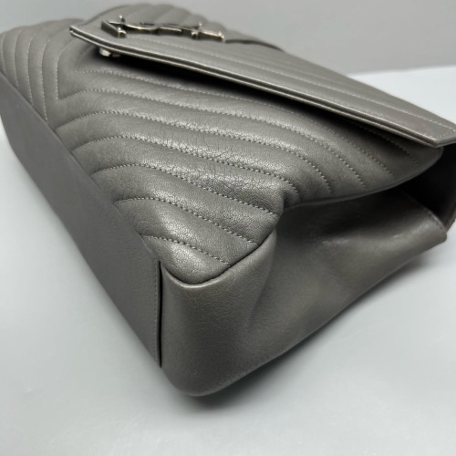 Yves Saint Laurent Large College Calfskin Grey