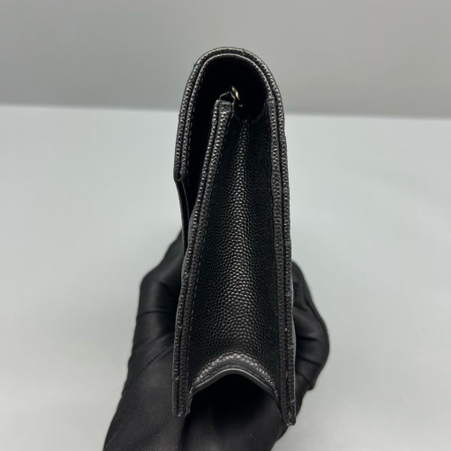 Yves Saint Laurent Small Envelope Chain Wallet Caviar Black