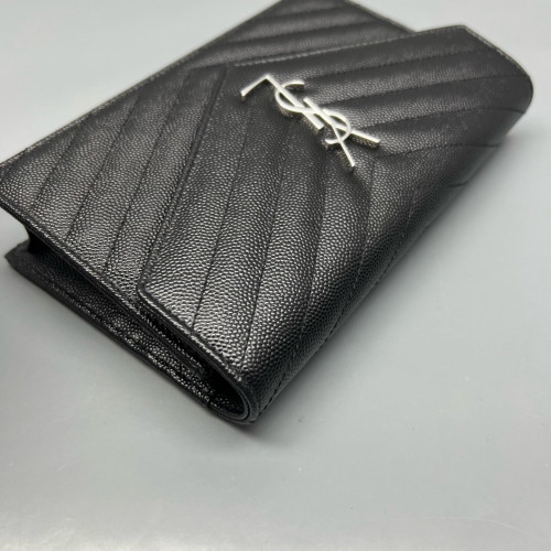 Yves Saint Laurent Small Envelope Chain Wallet Caviar Black