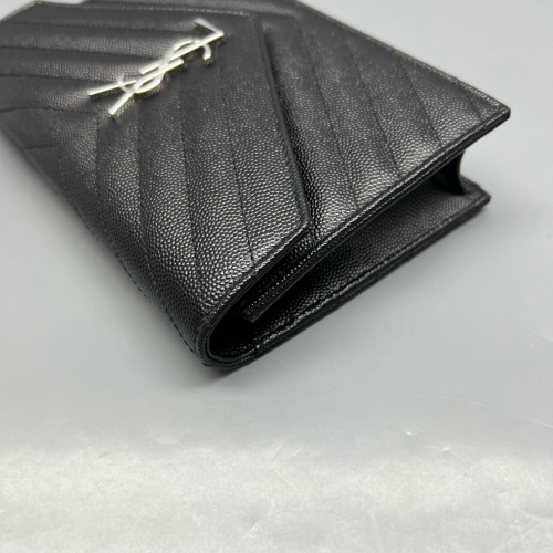 Yves Saint Laurent Small Envelope Chain Wallet Caviar Black