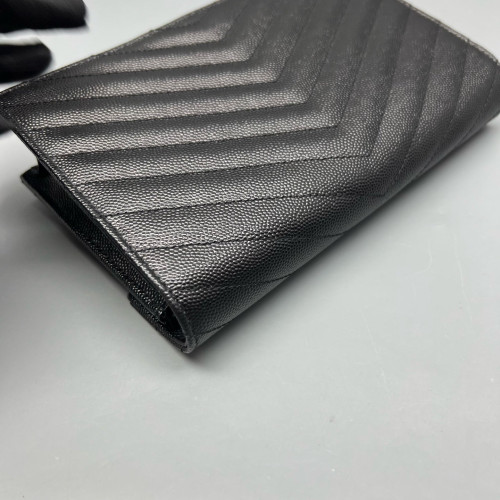 Yves Saint Laurent Small Envelope Chain Wallet Caviar Black