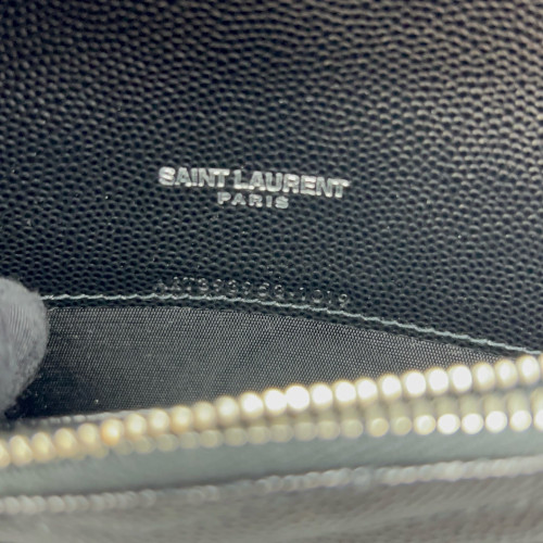 Yves Saint Laurent Small Envelope Chain Wallet Caviar Black