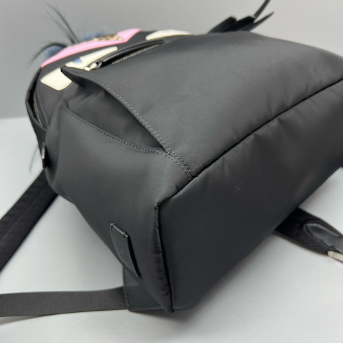 Fendi Monster Eyes Medium Backpack Nylon Black Pink
