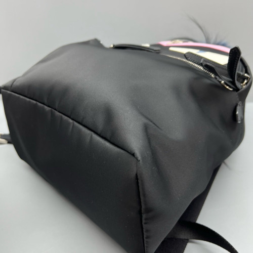 Fendi Monster Eyes Medium Backpack Nylon Black Pink