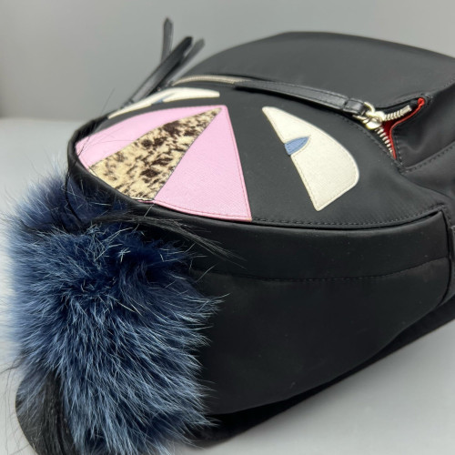 Fendi Monster Eyes Medium Backpack Nylon Black Pink