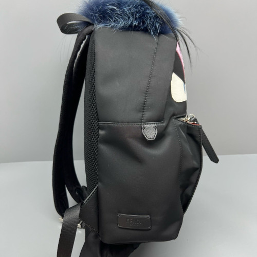 Fendi Monster Eyes Medium Backpack Nylon Black Pink