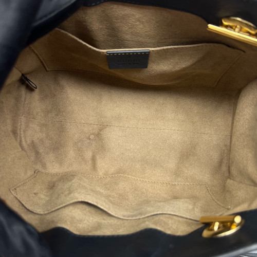 Gucci Small Padlock Tote GG Monogram Black Brown