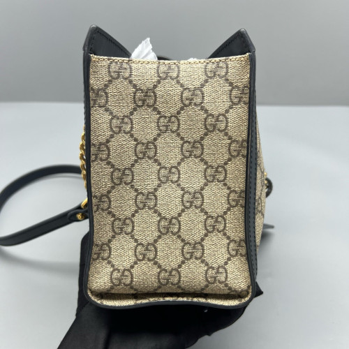 Gucci Small Padlock Tote GG Monogram Black Brown