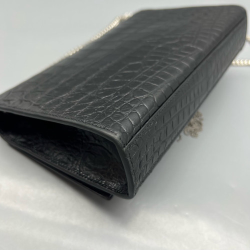 Yves Saint Laurent Medium Kate Crossbody Bag Calfskin Crocodile Embossed Black Yves Saint Laurent Medium Kate Crossbody Bag Calfskin Crocodile Embossed Black