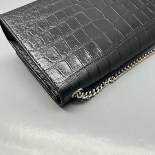 Yves Saint Laurent Medium Kate Crossbody Bag Calfskin Crocodile Embossed Black Yves Saint Laurent Medium Kate Crossbody Bag Calfskin Crocodile Embossed Black