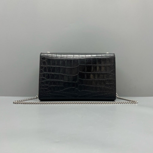 Yves Saint Laurent Medium Kate Crossbody Bag Calfskin Crocodile Embossed Black Yves Saint Laurent Medium Kate Crossbody Bag Calfskin Crocodile Embossed Black