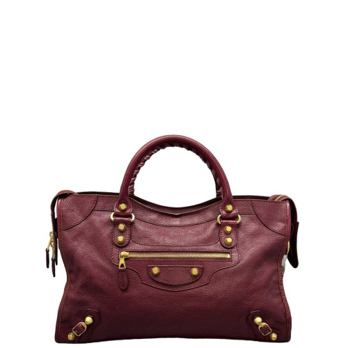 Balenciaga Medium City Calfskin Burgundy