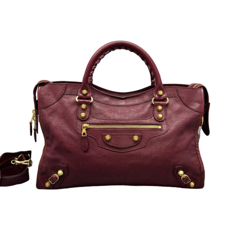 Balenciaga Medium City Calfskin Burgundy
