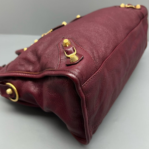 Balenciaga Medium City Calfskin Burgundy