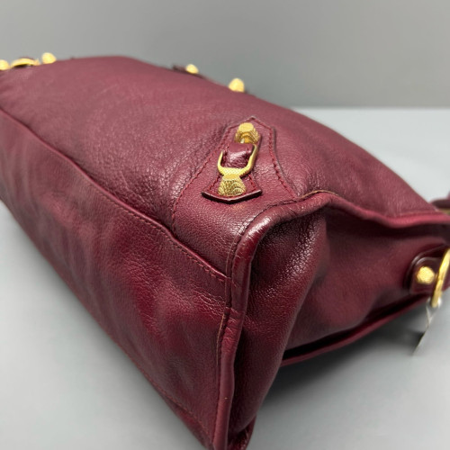 Balenciaga Medium City Calfskin Burgundy