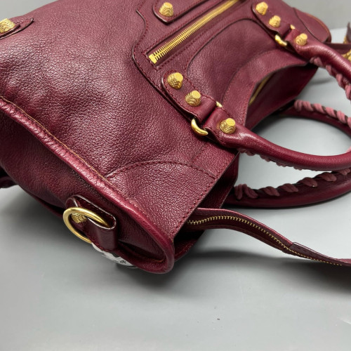 Balenciaga Medium City Calfskin Burgundy