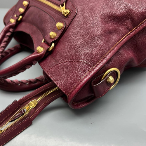 Balenciaga Medium City Calfskin Burgundy