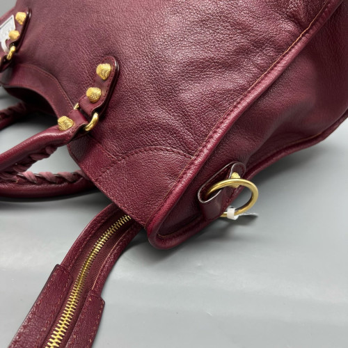 Balenciaga Medium City Calfskin Burgundy