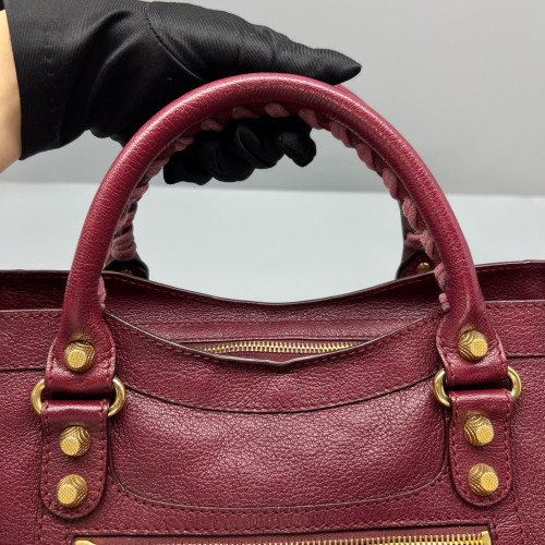 Balenciaga Medium City Calfskin Burgundy