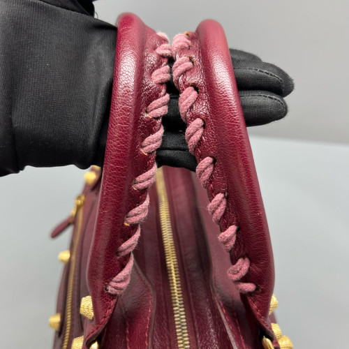Balenciaga Medium City Calfskin Burgundy