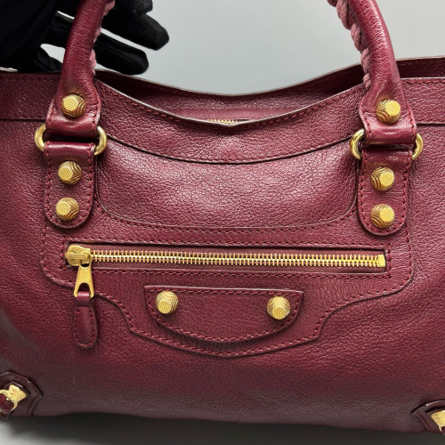 Balenciaga Medium City Calfskin Burgundy