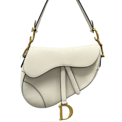 Dior Medium Saddle Bag Calfskin White