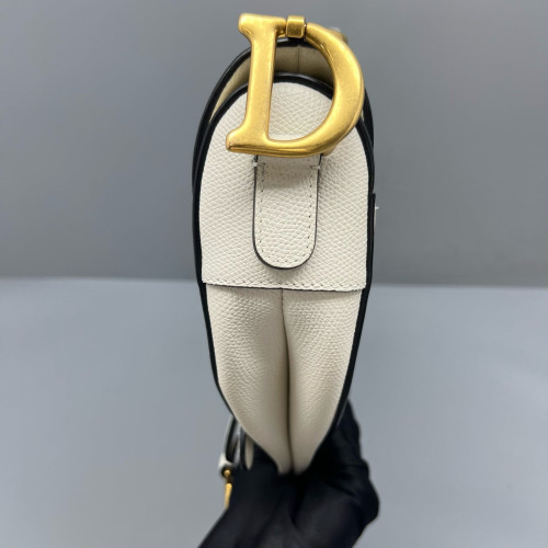 Dior Medium Saddle Bag Calfskin White