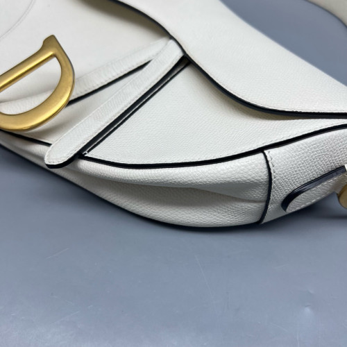 Dior Medium Saddle Bag Calfskin White
