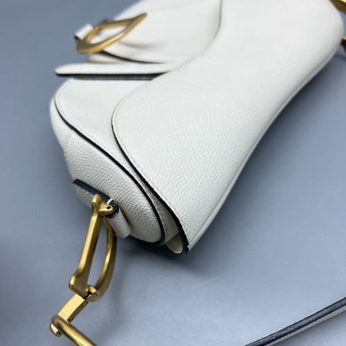 Dior Medium Saddle Bag Calfskin White