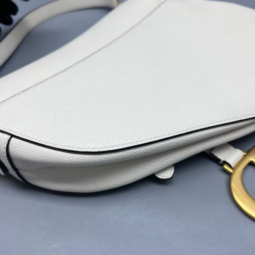 Dior Medium Saddle Bag Calfskin White