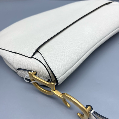 Dior Medium Saddle Bag Calfskin White