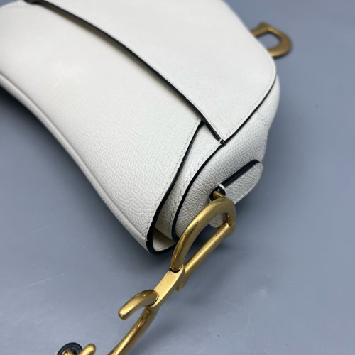 Dior Medium Saddle Bag Calfskin White