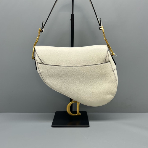 Dior Medium Saddle Bag Calfskin White