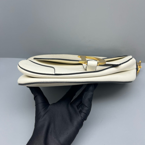 Dior Medium Saddle Bag Calfskin White