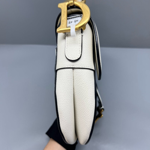 Dior Medium Saddle Bag Calfskin White