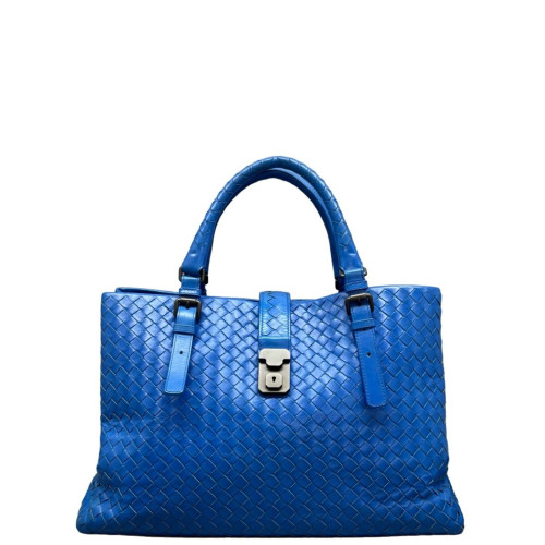 Bottega Veneta Large Roma Tote Bag Lambskin Intrecciato Nappa Blue Bottega Veneta Large Roma Tote Bag Lambskin Intrecciato Nappa Blue