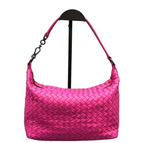 Bottega Veneta Hobo Lambskin Intrecciato Nappa Fuchsia Bottega Veneta Hobo Lambskin Intrecciato Nappa Fuchsia